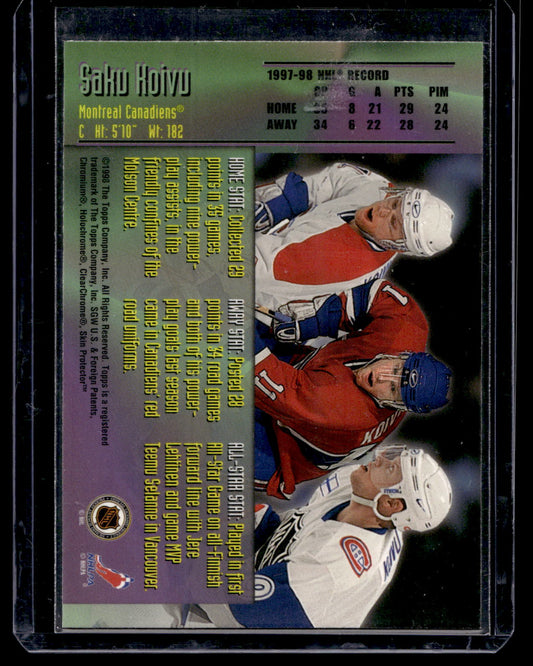1998-99 Topps - Mystery Finest - Silver - Saku Koivu #M18