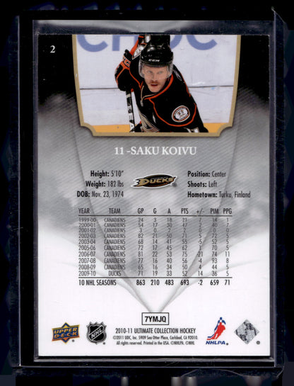 2010-11 Upper Deck Ultimate Collection - Saku Koivu #2 /399