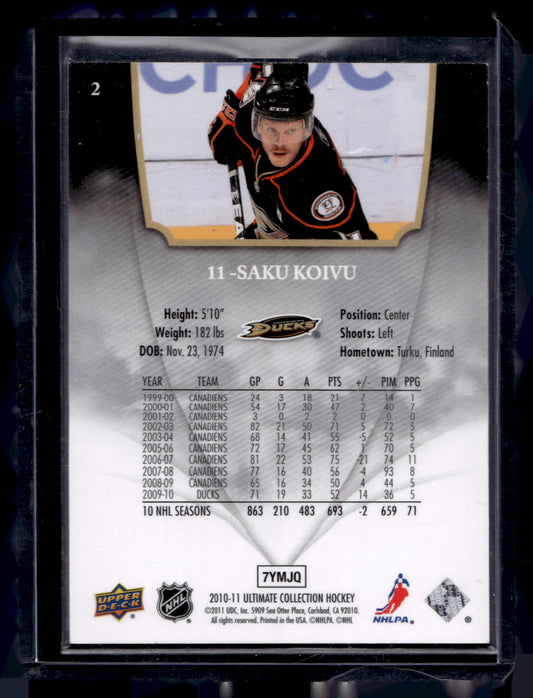 2010-11 Upper Deck Ultimate Collection - Saku Koivu #2 /399