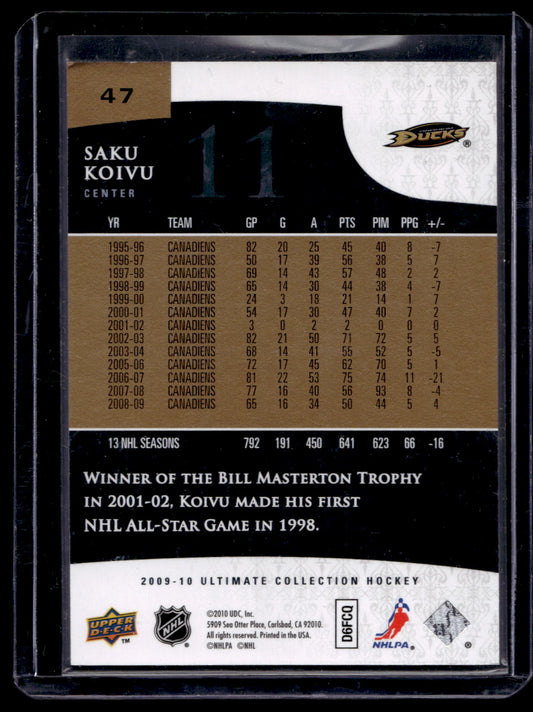 2009-10 Upper Deck Ultimate Collection - Saku Koivu #47 /399