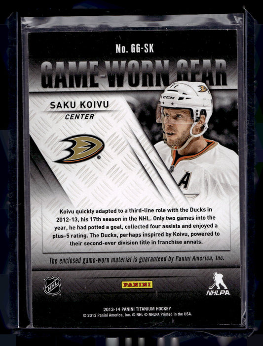 2013-14 Panini Titanium - Game-Worn Gear - Saku Koivu #GG-SK