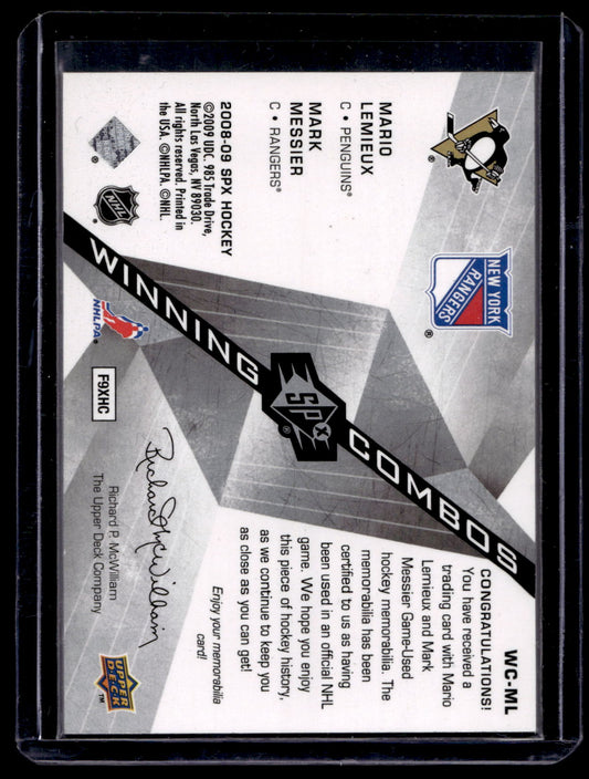 2008-09 Upper Deck SPx - Winning Combos - Mario Lemieux / Mark Messier #WC-ML