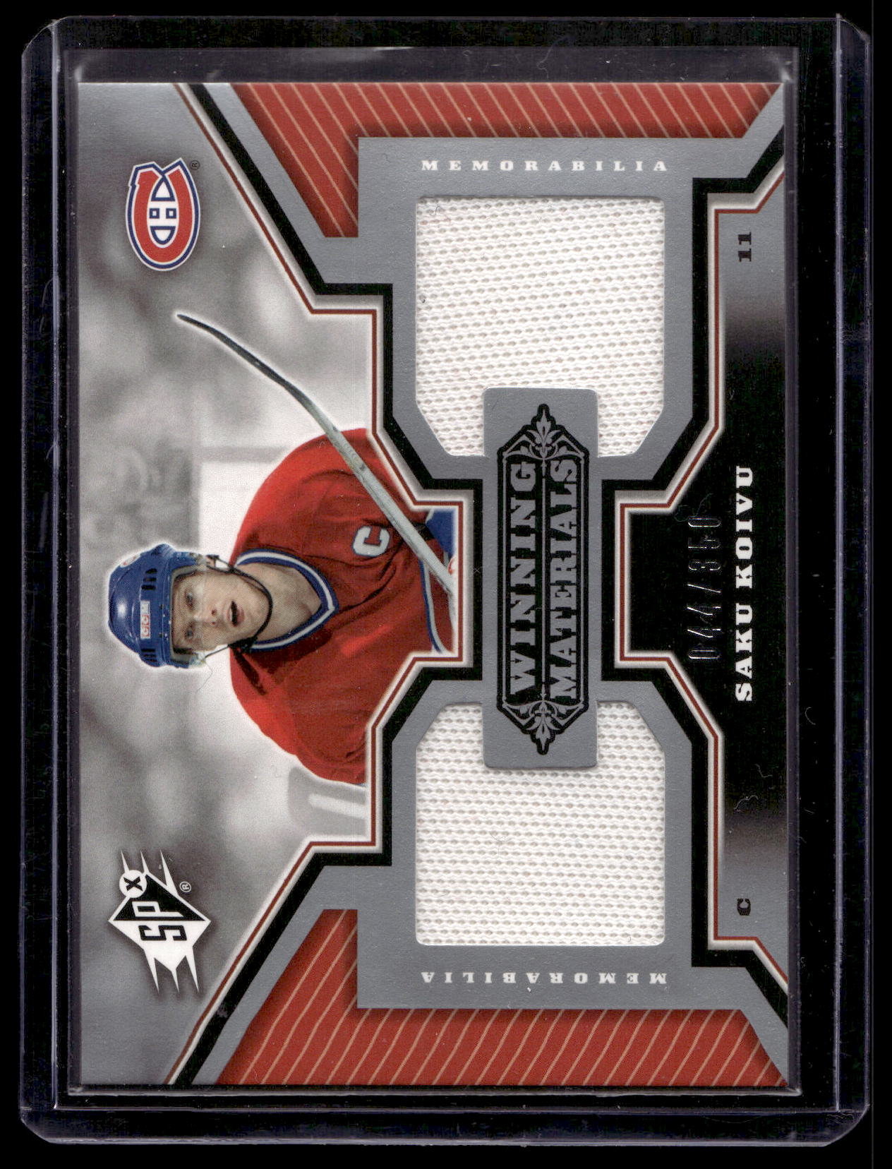 2005-06 Upper Deck SPx - Winning Materials - Saku Koivu #WM-SK /350