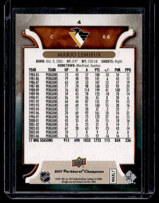 2011-12 Upper Deck Parkhurst Champions - Mario Lemieux #4