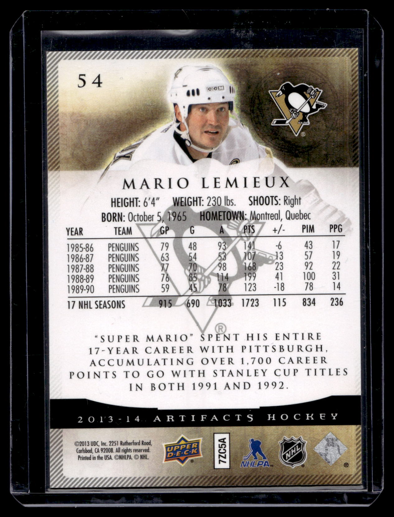 2013-14 Upper Deck Artifacts - Mario Lemieux #54