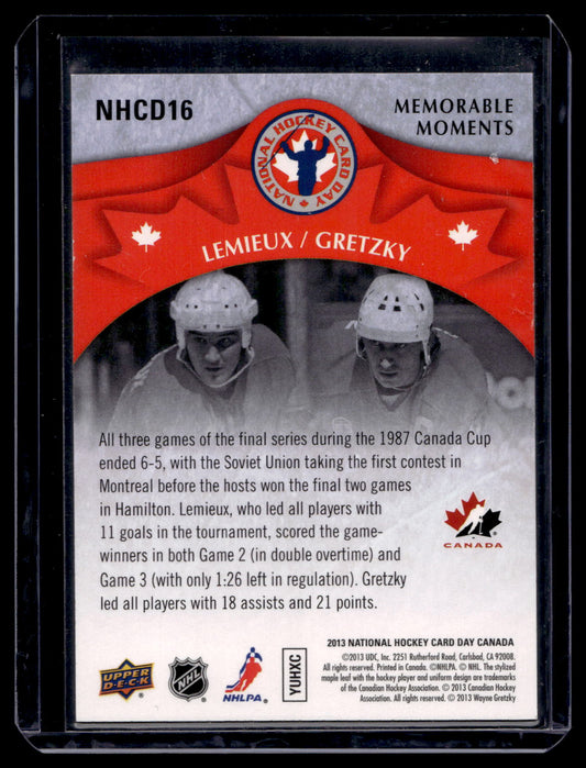 2013 Upper Deck National Hockey Card Day Canada - Mario Lemieux / Wayne Gretzky #NHCD16