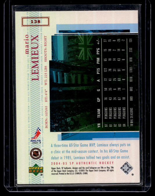 2004-05 Upper Deck SP Authentic - All World Team - Mario Lemieux #138
