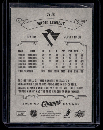 2008-09 Upper Deck Champ's - Mario Lemieux #53