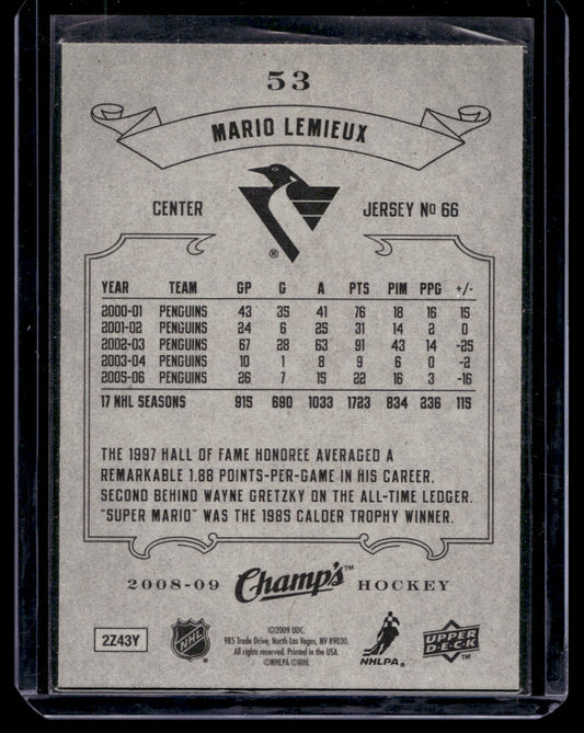2008-09 Upper Deck Champ's - Mario Lemieux #53