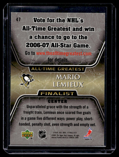 2005-06 Upper Deck NHL Finalist - Mario Lemieux #47