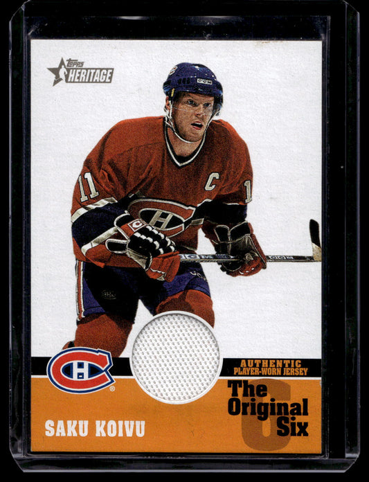 2000-01 Topps Heritage - Original Six Relics - Saku Koivu #OSJ-SK