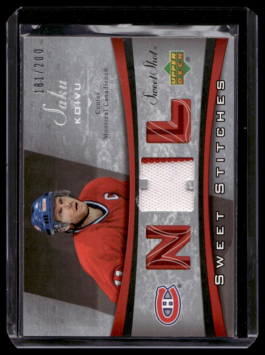 2006-07 Upper Deck Sweet Shot - Sweet Stitches - Saku Koivu #SS-SK /200