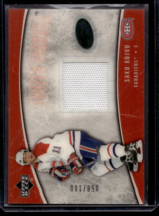 2005-06 Upper Deck Ice - Frozen Fabrics - Saku Koivu #FF-SK /100