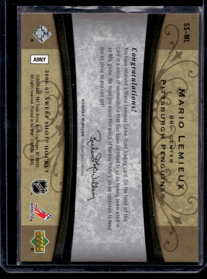 2006-07 Upper Deck Sweet Shot - Sweet Stitches - Mario Lemieux #SS-ML /200